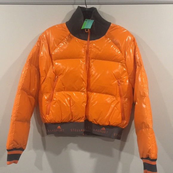 ADIDAS Women’s Stella Sport ORANGE Puffer Jacket - Picture 3 of 8